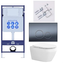 SET AQUATEK ЛЕЯ Т (рама AQUATEK Standard INS-0000012, клавиша KDI-0000035 ,KKI-0000002 крепёж+унитаз ЛЕЯ AQ1199T-00 с тонким сиденьем soft-close SET AQUATEK ЛЕЯ Т-035 4в1