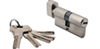 Ключевые цилиндры, 3 ключа 60CK SN Длина 60 мм, с завёрткой. Цвет - матовый никель 60CK SN