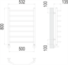 Виктория П8 500х800 Полотенцесушитель TERMINUS 4670078530134
