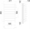 Виктория П8 500х800 бп500 Полотенцесушитель TERMINUS 4670078530110