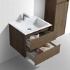 Тумба Luka 600 подвесная, 2 выкатных ящика soft-close, T.Oak + Раковина черная, кварц, VCB-13600B VMC-2L600TO + VCB-13600B - фото 49914