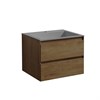 Тумба Luka 600 подвесная, 2 выкатных ящика soft-close, T.Oak + Раковина черная, кварц, VCB-13600B VMC-2L600TO + VCB-13600B - фото 49919