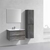 Тумба Luka 800 подвесная, 2 выкатных ящика soft-close, G.Stone + Раковина белая, искусственный камень, VCB-13800W VMC-2L800GS + VCB-13800W - фото 49960