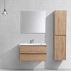 Тумба Luka 800 подвесная, 2 выкатных ящика soft-close, N.Oak + Раковина черная, кварц, VCB-13800B VMC-2L800NO + VCB-13800B - фото 49967