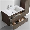 Тумба Luka 800 подвесная, 2 выкатных ящика soft-close, R.Oak + Раковина белая, искусственный камень, VCB-13800W VMC-2L800RO + VCB-13800W - фото 50015