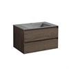 Тумба Luka 800 подвесная, 2 выкатных ящика soft-close, R.Oak + Раковина белая, искусственный камень, VCB-13800W VMC-2L800RO + VCB-13800W - фото 50021