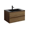 Тумба Luka 800 подвесная, 2 выкатных ящика soft-close, T.Oak + Раковина белая, искусственный камень, VCB-13800W VMC-2L800TO + VCB-13800W - фото 50054
