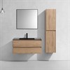 Тумба Luka 1000 подвесная, 2 выкатных ящика soft-close, N.Oak + Раковина серая, кварц, VCB-13100G VMC-2L100NO + VCB-13100G - фото 50079