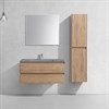 Тумба Luka 1000 подвесная, 2 выкатных ящика soft-close, N.Oak + Раковина серая, кварц, VCB-13100G VMC-2L100NO + VCB-13100G - фото 50080