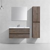 Тумба Luka 1000 подвесная, 2 выкатных ящика soft-close, R.Oak + Раковина серая, кварц, VCB-13100G VMC-2L100RO + VCB-13100G - фото 50099
