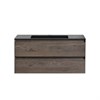 Тумба Luka 1000 подвесная, 2 выкатных ящика soft-close, R.Oak + Раковина серая, кварц, VCB-13100G VMC-2L100RO + VCB-13100G - фото 50101