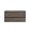 Тумба Luka 1000 подвесная, 2 выкатных ящика soft-close, R.Oak + Раковина белая, искусственный камень, VCB-13100W VMC-2L100RO + VCB-13100W - фото 50106