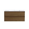 Тумба Luka 1000 подвесная, 2 выкатных ящика soft-close, T.Oak  + Раковина черная, кварц, VCB-13100B VMC-2L100TO+ VCB-13100B - фото 50114