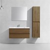 Тумба Luka 1000 подвесная, 2 выкатных ящика soft-close, T.Oak + Раковина серая, кварц, VCB-13100G VMC-2L100TO + VCB-13100G - фото 50117