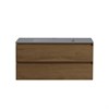 Тумба Luka 1000 подвесная, 2 выкатных ящика soft-close, T.Oak + Раковина серая, кварц, VCB-13100G VMC-2L100TO + VCB-13100G - фото 50118