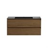Тумба Luka 1000 подвесная, 2 выкатных ящика soft-close, T.Oak + Раковина серая, кварц, VCB-13100G VMC-2L100TO + VCB-13100G - фото 50119
