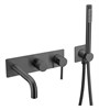 Смеситель встроенный + ручной душ + излив Uno Black 464-3-B - фото 62940