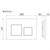 Кнопка смыва Balance, клавиши Square, цвет белый глянцевый CN12-002W - фото 76328