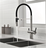 Paulmark GRAVITY, смеситель, никель, черный шланг Gr213888-BS - фото 82787